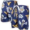 Wes & Willy Men's  Navy West Virginia Mountaineers Floral Volley Logo Swim Trunks In Navy