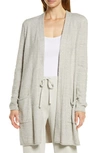 Barefoot Dreams Cozychic Lite® Long Cardigan In He Pewter/ Pearl