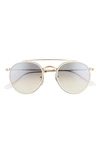 Ray Ban 51mm Aviator Gradient Lens Sunglasses In Legend Gold / Gradient Grey