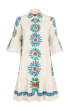 La Doublej Choux Ruffled Tiered Floral-print Cotton-poplin Shirt Dress In Multi