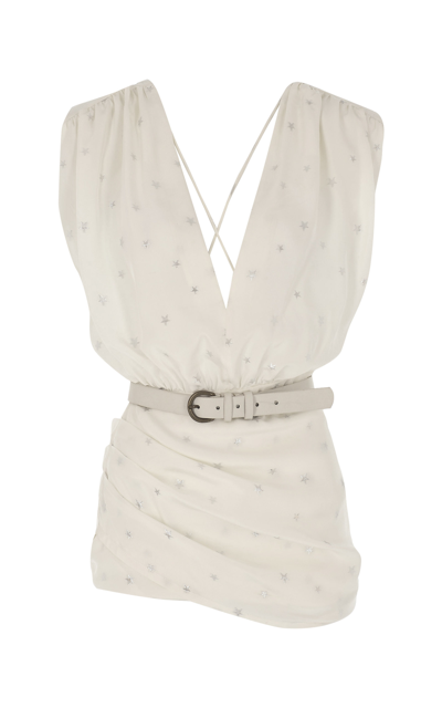 Zeynep Arcay Women's Star Silk Mini Dress In White
