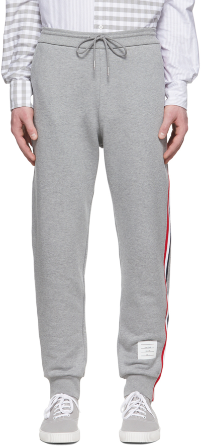 Thom Browne Tri-colour Side Stripe Track Pants In Grey