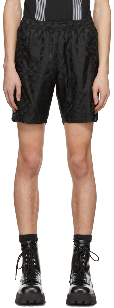 Misbhv Monogram Nylon Bermuda Shorts In Black