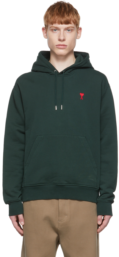 Ami Alexandre Mattiussi Green Ami De Cœur Hoodie