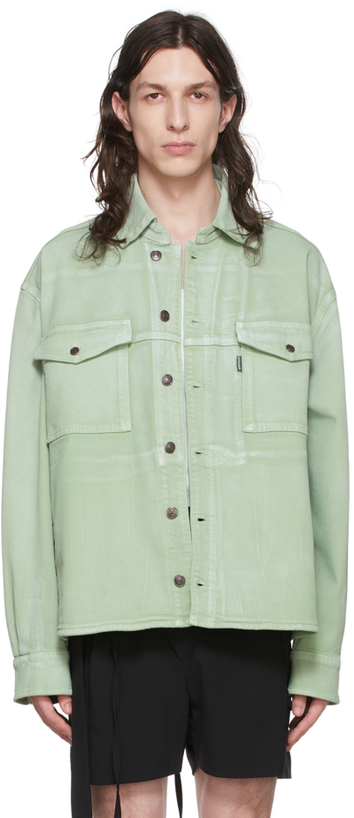 Ottolinger Green Oversized Denim Jacket In Piwhpa