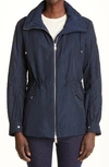 Moncler Enet Short Parka Nylon Jacket In Navy