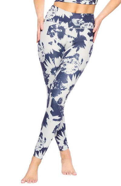 Felina Women's Soft Sueded Mid-rise Leggings In Shadow Floral