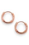 Monica Vinader Rose Gold Plated Vermeil Silver Ziggy Huggie Hoop Earrings In Rp