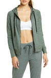 Zella Restore Soft Full Zip Hoodie In Green Urban