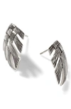 John Hardy Sterling Silver Bamboo Weave Style Drop Earrings In Silver