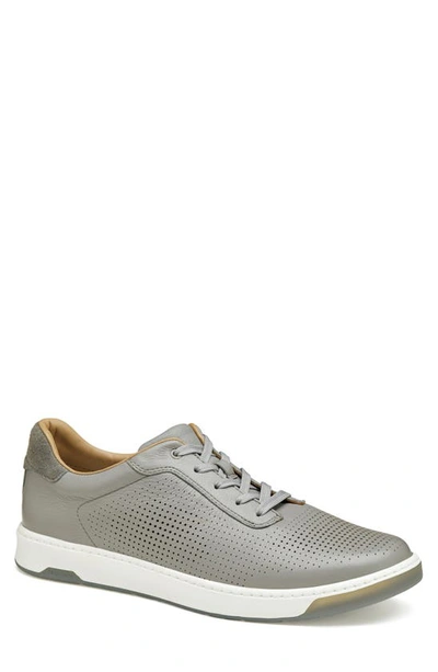 Johnston & Murphy Daxton U-throat Leather Sneaker In Gray Full Grain