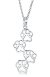 Bling Jewelry Sterling Silver Paw Pendant Necklace In Silver