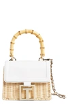 Ted Baker Jaylisa Basket Weave And Leather Crossbody Bag In White