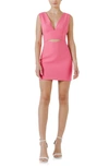Endless Rose Cutout V-neck Minidress In Fuchsia