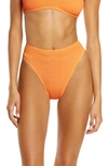 Bound By Bond-eye The Savannah High Waist Bikini Bottoms In Tangerine Eco