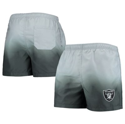 Foco Men's  Black, Las Vegas Raiders Dip-dye Swim Shorts