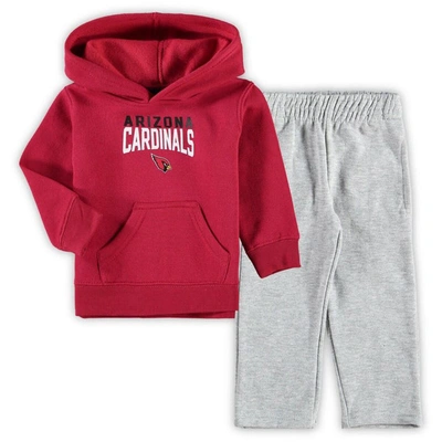 Outerstuff Kids' Toddler Cardinal/heathered Gray Arizona Cardinals Fan Flare Pullover Hoodie & Sweatpants Set