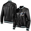 THE WILD COLLECTIVE THE WILD COLLECTIVE BLACK MINNESOTA UNITED FC FULL-SNAP BOMBER JACKET