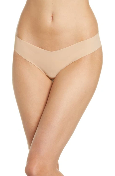 Commando Stretch Microfiber Thong In Beige