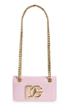 Dolce & Gabbana Logo Polished Calfskin Crossbody Phone Case With Card Holder In Candy