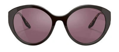 Prada Pr 18xs 2021 Polarized Round Sunglasses In Violet