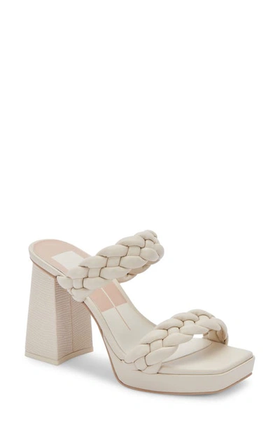 Dolce Vita Women's Ashby Braided Two-band Platform Sandals Women's Shoes In White