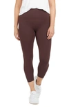 Spanx Faux Suede Leggings In Dark Terracotta