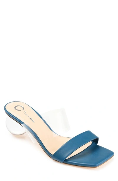 Journee Collection Women's July Lucite Sandals In Blue