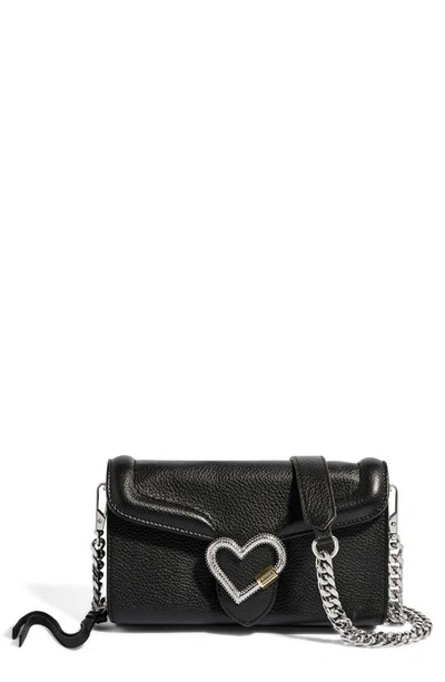 Aimee Kestenberg Lovers Lane Leather Wallet On A Chain In Black