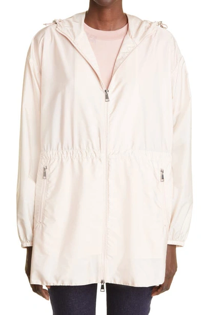 Moncler Wete Hooded Drawcord Waist Jacket In Pink