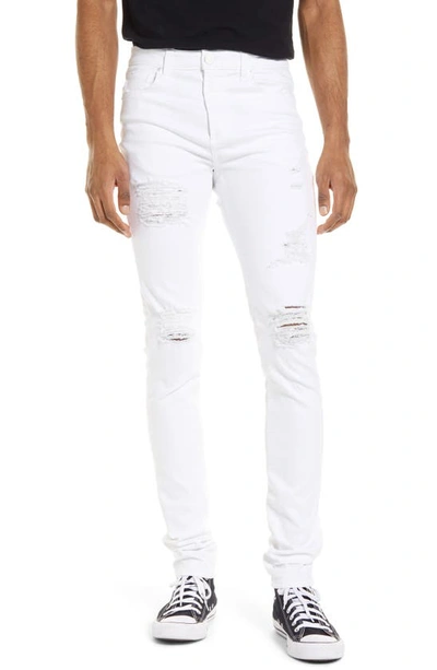 Monfrere Men's Greyson Stretch Distressed Skinny Jeans In White