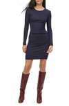 Michael Stars Jordan Ruched Long Sleeve Body-con Dress In Admiral