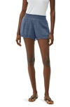 Michael Stars Peggy Smocked Waist Gauze Shorts In Lake