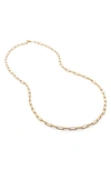 Monica Vinader Alta Textured Chain Necklace In 18ct Gold Vermeil On Silver