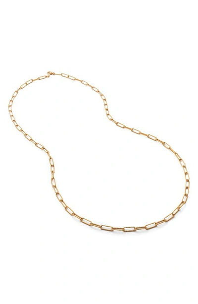 Monica Vinader Alta Textured Chain Necklace In 18ct Gold Vermeil On Silver
