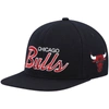 Mitchell & Ness Men's  Black Chicago Bulls Hardwood Classics Script 2.0 Snapback Hat In Black