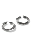 John Hardy Bamboo Striated Hoop Earrings In Silver