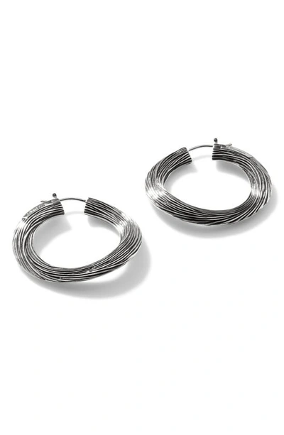 JOHN HARDY JOHN HARDY BAMBOO STRIATED HOOP EARRINGS