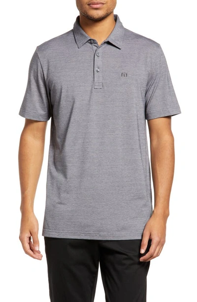 Travismathew The Heater Solid Short Sleeve Performance Polo In Sleet/ Quiet Shade