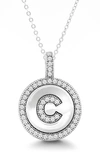 Simona Sterling Silver & Cubic Zirconia Micro Pavé Circle Initial Pendant Necklace In Silver-c