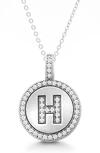 Simona Sterling Silver & Cubic Zirconia Micro Pavé Circle Initial Pendant Necklace In Silver-h