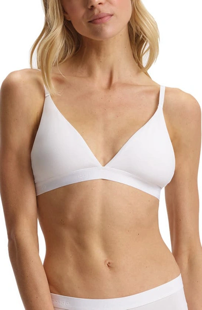 Commando Pima Cotton-blend Triangle Bralette In White