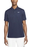 Nike Tennis Dri-fit Solid Polo Top In Navy In Blue