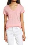 Caslon Short Sleeve V-neck T-shirt In Pink Flamingo