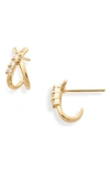 DANA REBECCA DESIGNS AVA BEA CROSSOVER-X DIAMOND HUGGIE EARRINGS