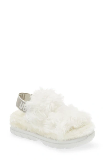 Ugg Babies' Fluff Sugar Faux Fur Sandal In White
