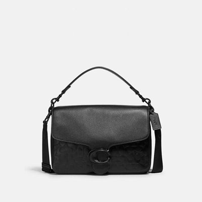 Coach Soft Tabby Messenger In Signature Leather In Black Copper/black