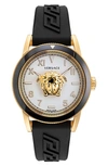 Versace Men's V-palazzo Ip Yellow Gold Medusa Watch, 43mm In Black