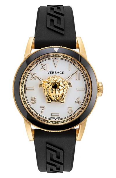 Versace Men's V-palazzo Ip Yellow Gold Medusa Watch, 43mm In Ip Yellow Gold