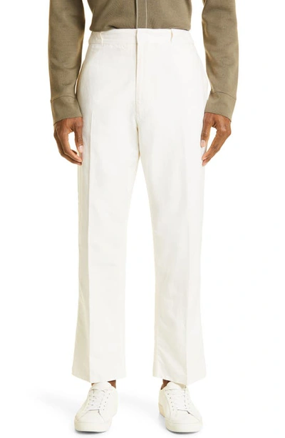 Zegna Pence Cotton Trousers In White